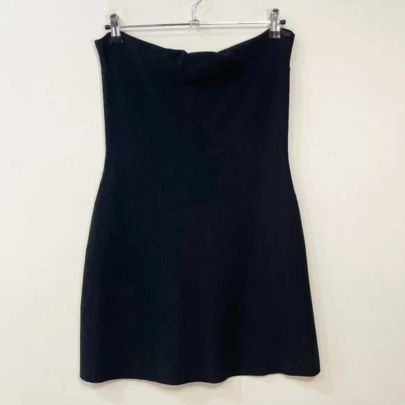 EUC Sezane Kristen Halter Knit Mini Dress Black Large - Picture 3 of 7